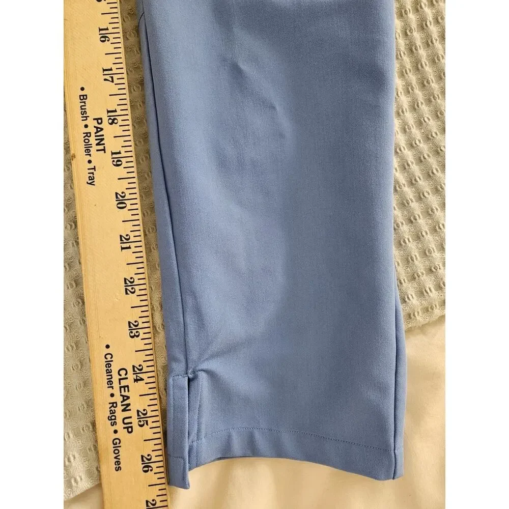 Mandala Scrub Pants Petite Medium PM M Womens Blue Wide Comfort Waistband